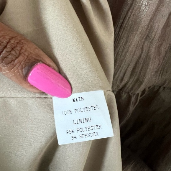 NWOT Hello Molly GIRLS THRIVING LONG SLEEVE MAXI DRESS KHAKI Sheer Women’s US 4 - Picture 8 of 16